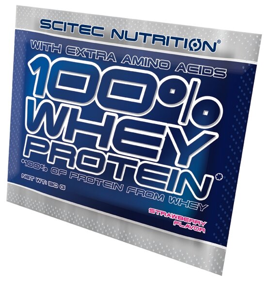 Протеин Scitec Nutrition 100% Whey Protein, 30 гр., клубника