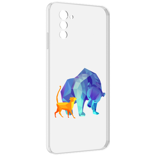 Чехол MyPads Кот-и-медведь для UleFone Note 12 / Note 12P задняя-панель-накладка-бампер
