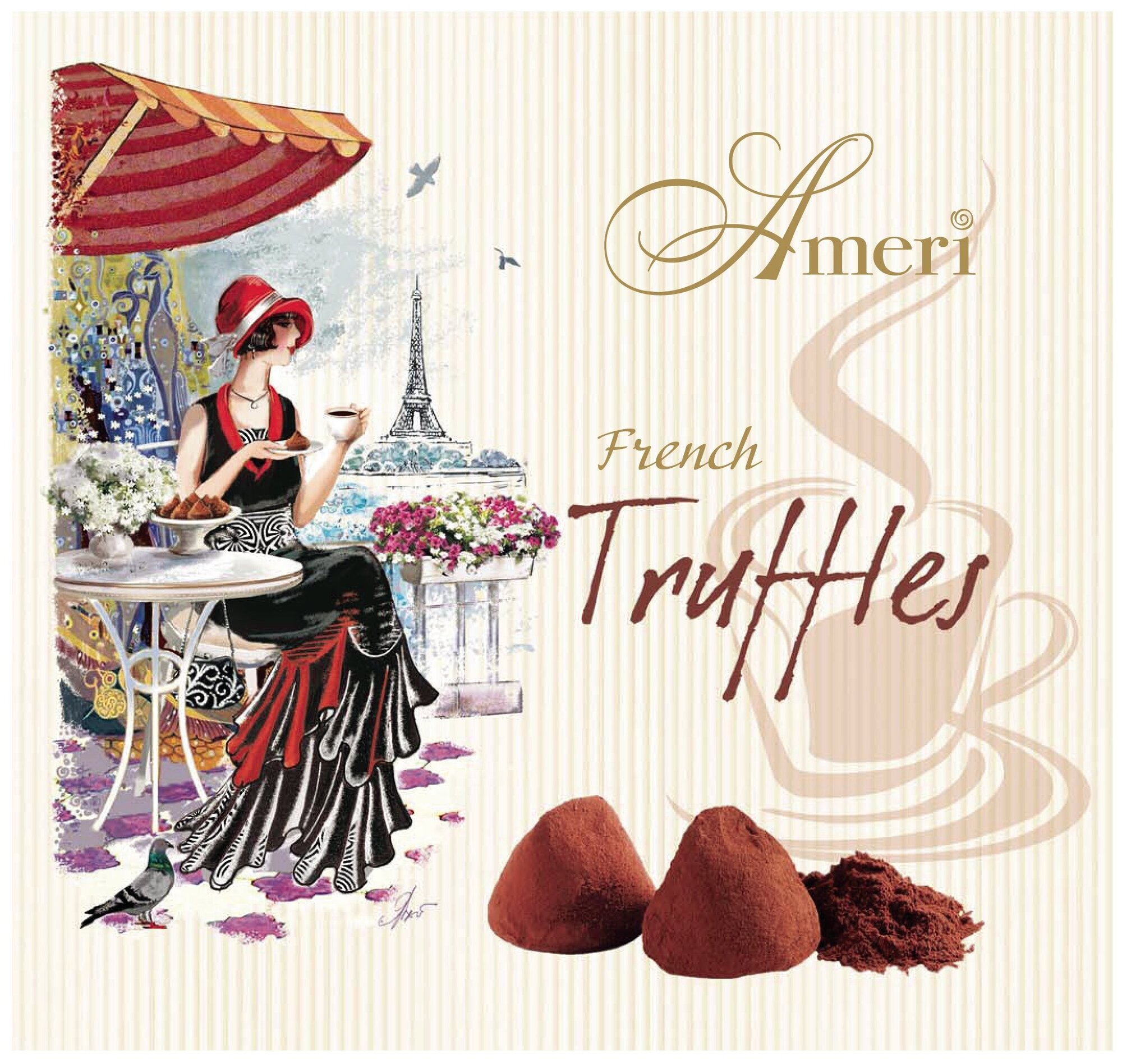 Подарочный набор Ameri Truffles French в Париже Шоколадные конфеты Трюфель классический, 250г