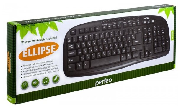 Товары для ПК и Интернета Perfeo Клавиатура беспроводная Perfeo ELLIPSE PF-5000