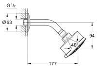 Верхний душ Grohe Bau Classic 27398000