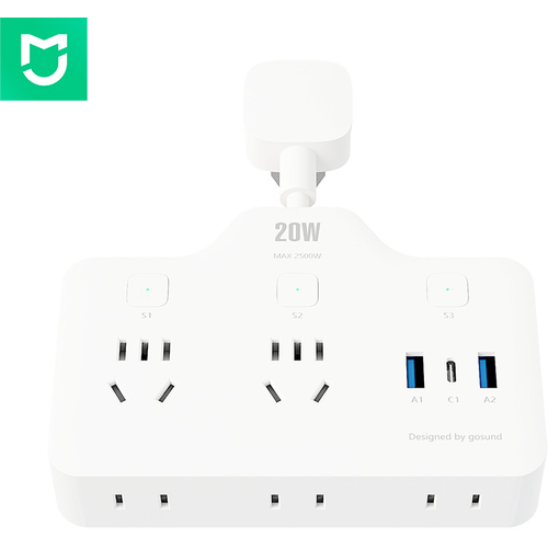 умная розетка xiaomi gosund smart wall socket white cp2 Умная розетка Xiaomi Gosund Intelligent Flexible Expansion Socket White 20W Gosund (P8AM) CN