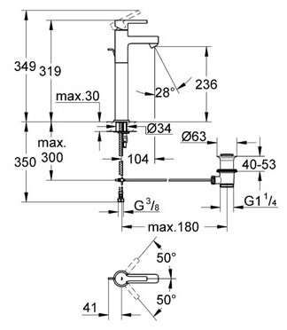 Смеситель для раковины GROHE - фото №2