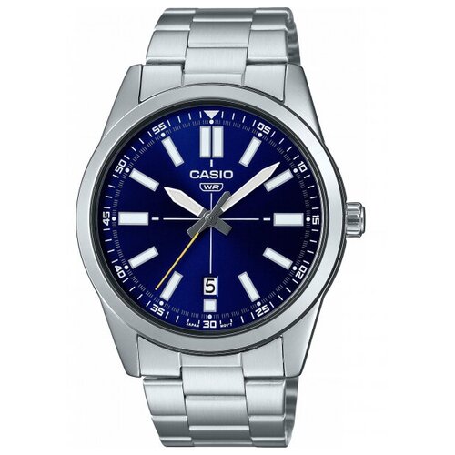Наручные часы CASIO Collection, синий, серебряный наручные часы casio mtp vd02bl 2eudf