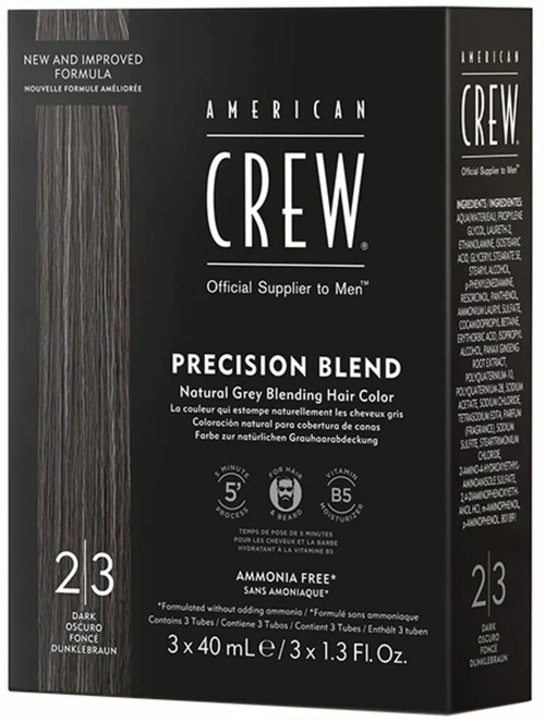 American Crew Precision Blend краска-камуфляж для седых волос, 2/3 темный натуральный, 40 мл