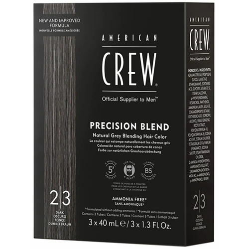 American Crew Precision Blend краска-камуфляж для седых волос, 2/3 темный натуральный american crew precision blend 2 3 камуфляж для седых волос темный натуральный 40 мл