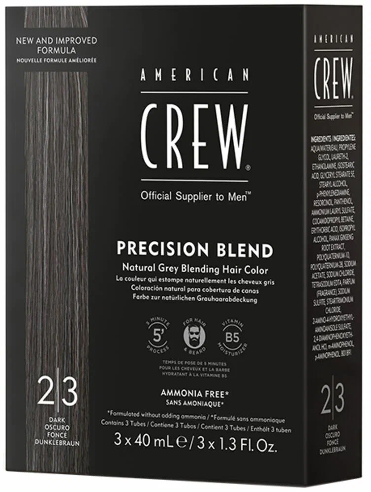 American Crew Precision Blend Камуфляж для седых волос, 2/3 темный натуральный