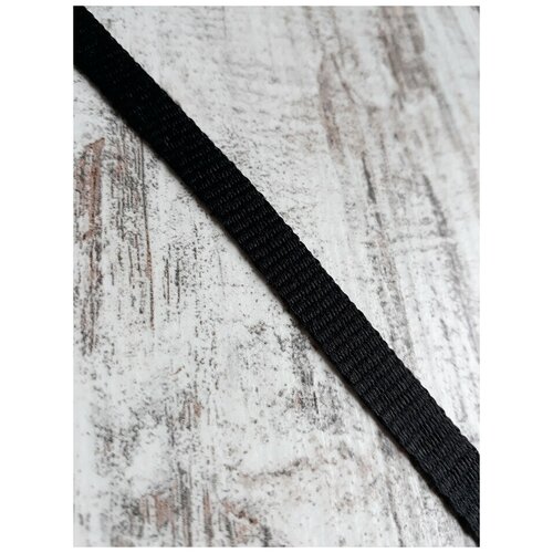 Репсовая лента 10мм для рукоделия и шитья (цвет черный, ширина 10мм, +/-1мм) Длина 20м.