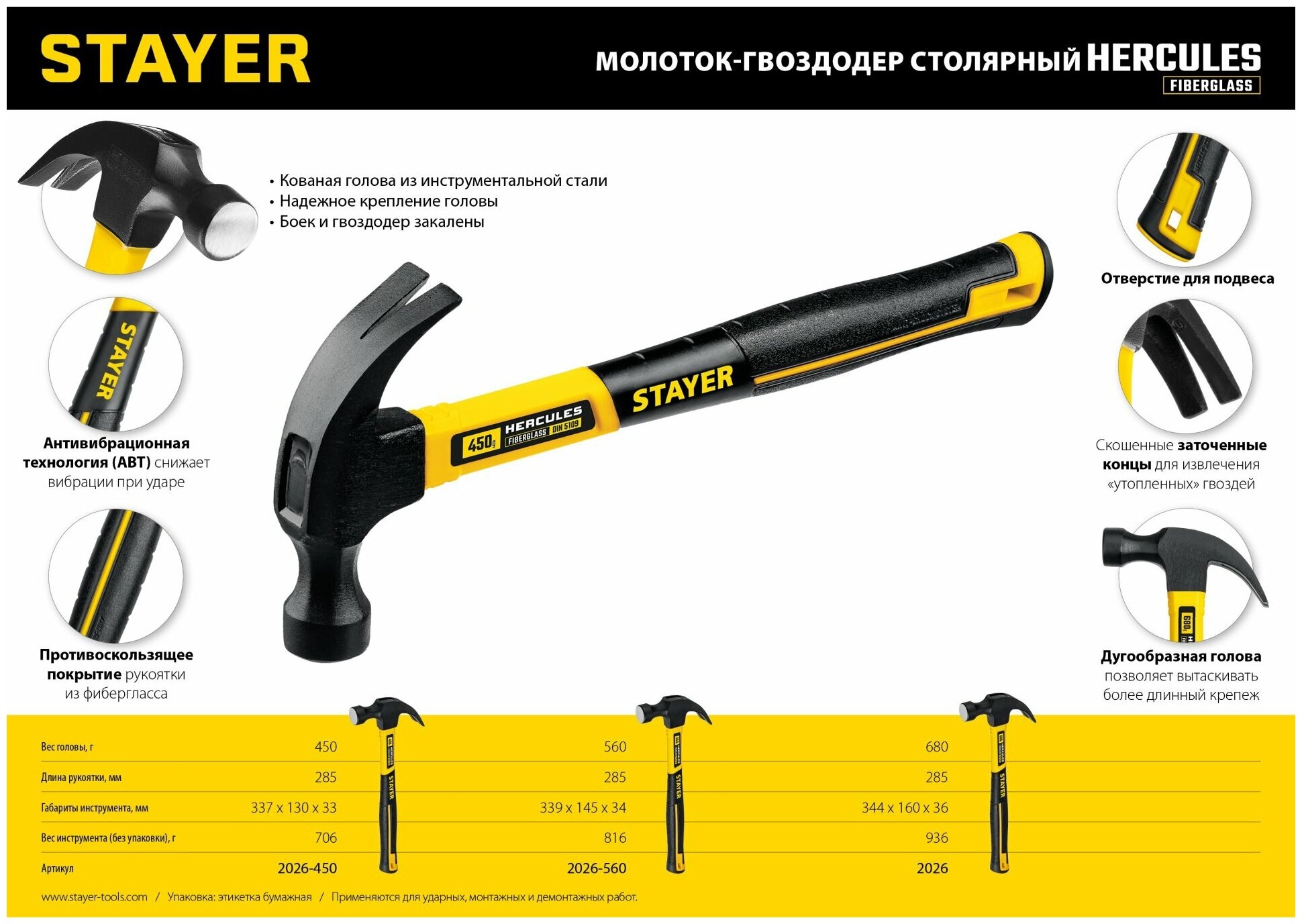 Молоток столярный STAYER 2026 - фотография № 4