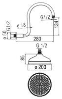 Верхний душ Teknobili Uniko AD138/60CR_AD139/12CR