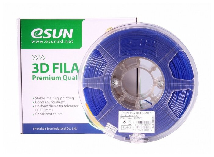 PLA пруток ESUN 1.75 мм синий 1 кг фото 2