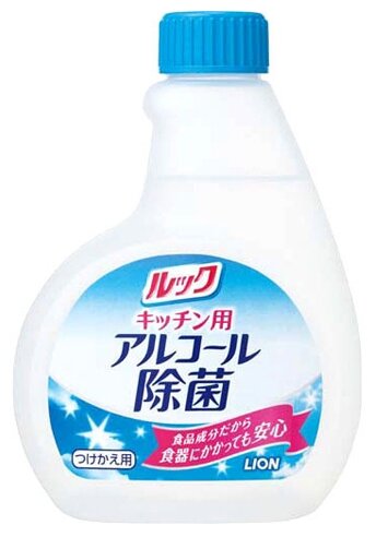 LION LOOK Чистящее средство для кухни антибактериальное спиртовое без запаха спрей 300 мл (сменная упаковка)
