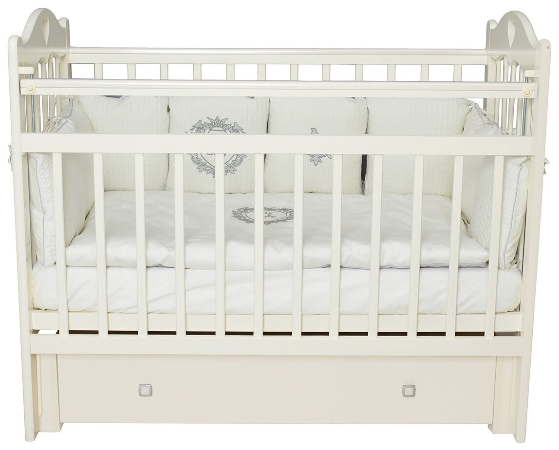 Кроватка детская Incanto Sofi, с ящиком, маятник универсального качания, цвет белый