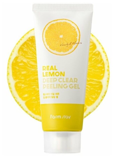 Пилинг-скатка для лица с лимоном FarmStay Real Lemon Deep Clear Peeling Gel, 100ml