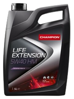 Масло мот. CHAMPION LIFE EXTENSION 5W40 HM, ACEA: A3/B4-16, API: SN/CF (5л) синт.