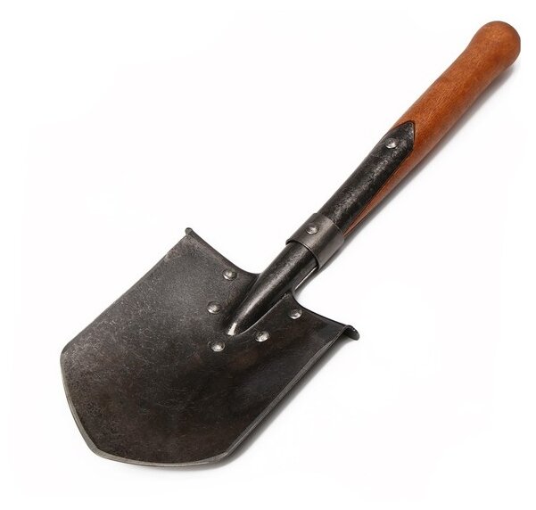 Лопата автомобильная, саперная, L 51 см, деревянный черенок, без ручки