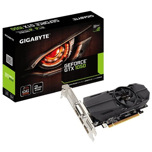 фото Видеокарта GIGABYTE GeForce GTX 1050 1392MHz PCI-E 3.0 2048MB 7008MHz 128 bit DVI 2xHDMI DisplayPort HDCP OC Low Profile Retail