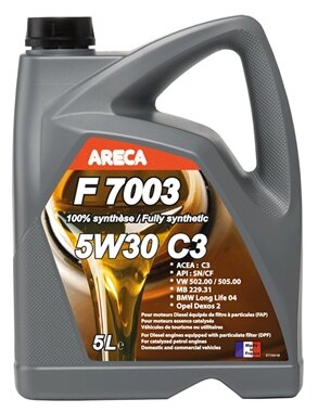 Масло моторное полностью синтетическое Areca F7003 5W30 C3 5 л.