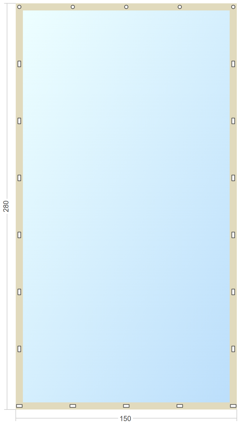 Мягкое окно Софтокна 150х280 см съемное, Скоба-ремешок, Прозрачная пленка 0,7мм, Бежевая окантовка, Комплект для установки - фотография № 3