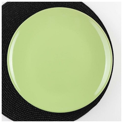 Тарелка обеденная Доляна «Пастель», d=27 см, цвет зелёный