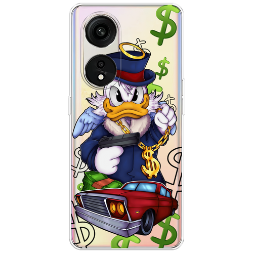 Силиконовый чехол на Oppo Reno 8T 5G / Оппо Рено 8Т 5G Scrooge McDuck with a Gold Chain, прозрачный силиконовый чехол на oppo reno 8t 5g оппо рено 8т 5g ван гог звездная ночь