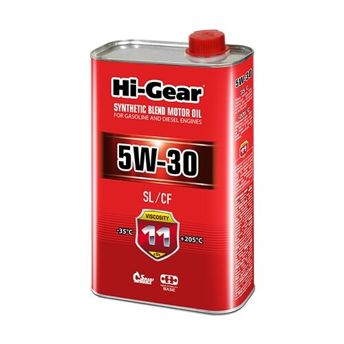 фото Полусинтетическое моторное масло hi-gear 5w-30 sl/cf, 4 л