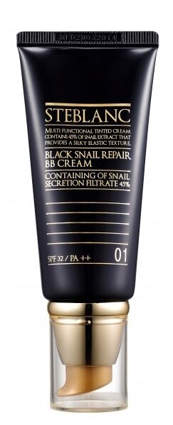 STEBLANC ВВ крем с муцином черной улитки, 01 светлый беж / Black Snail Repair BB Cream 50 мл