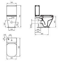 Унитаз Ideal STANDARD Tonic II Aquablade K317101+K404901 (с сиденьем, микролифт)