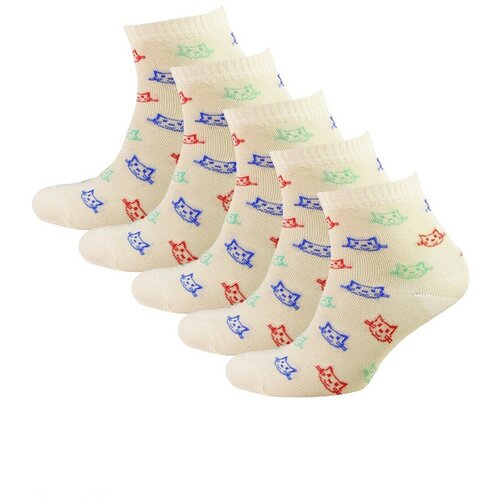 фото Носки status, 5 пар, размер 23-25, бежевый, мультиколор