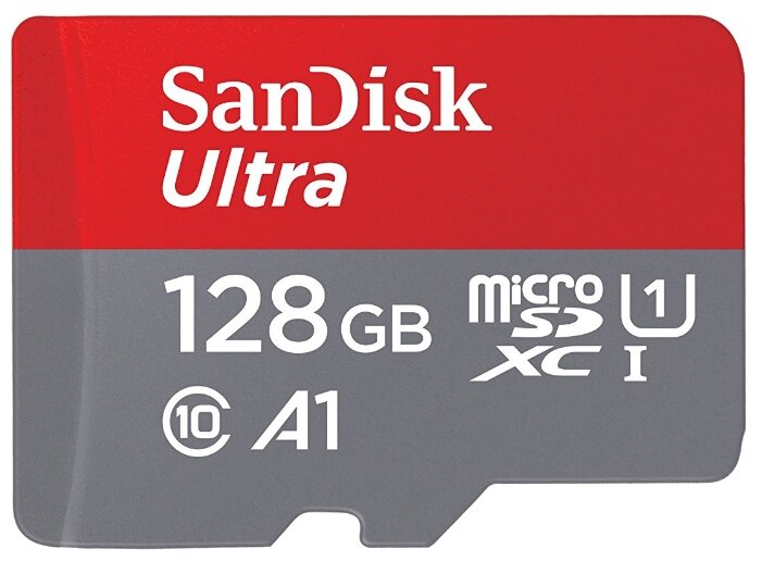 Карта памяти SanDisk Ultra microSDXC Class 10 UHS Class 1 A1 100MB/s 128GB + SD adapter