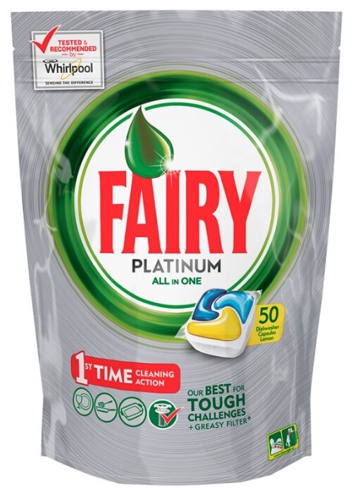 Fairy Platinum All in 1 капсулы (лимон) для посудомоечной машины