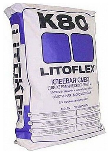 Клей для плитки и камня Litokol Litoflex K80 серый 18 л 25 кг