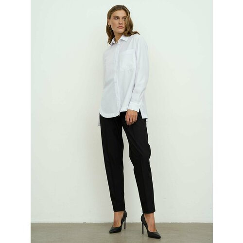 Рубашка  Uniize, повседневный стиль, оверсайз, длинный рукав, однотонная, размер 48, белый