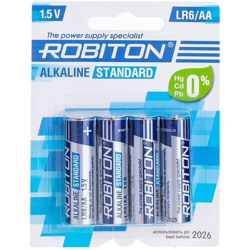 Батарейка алкалиновая ROBITON STANDARD LR6 BL4