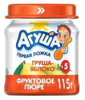 Пюре Агуша груша-яблоко (с 5 месяцев) 115 г, 2 шт