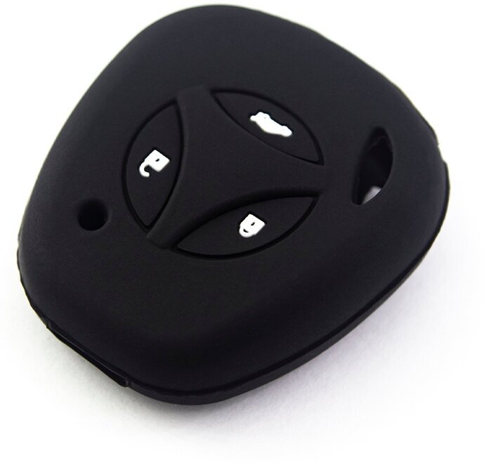 Силиконовый чехол автомобильного ключа брелока автоваз Лада Калина Приора Avtovaz Lada Kalina Priora 3 кнопки черный