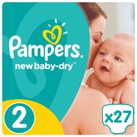 Pampers подгузники New Baby-Dry 2 (3-6 кг) 27 шт.