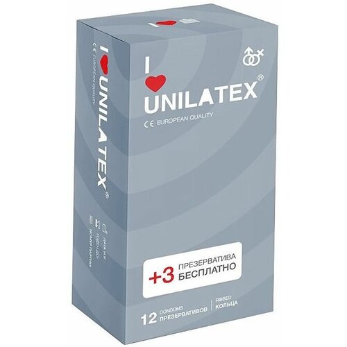 Ребристые презервативы Unilatex Ribbed 12 шт