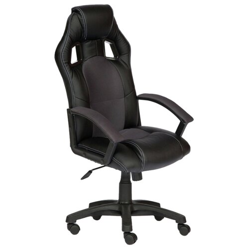 фото Компьютерное кресло tetchair драйвер, обивка: текстиль/искусственная кожа, цвет: черный / серый