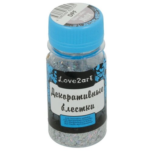 Love2art Декоративные блестки DPF 1.5 x 0.2 мм 15 г № 08 серебряный голографик