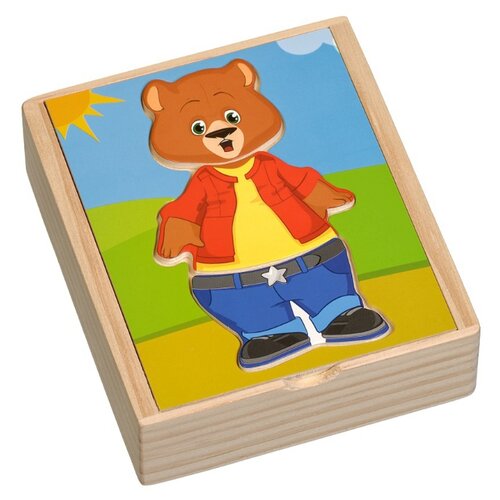 фото Рамка-вкладыш Мир деревянных игрушек Медвежонок Миша (Д181б), 18 дет.