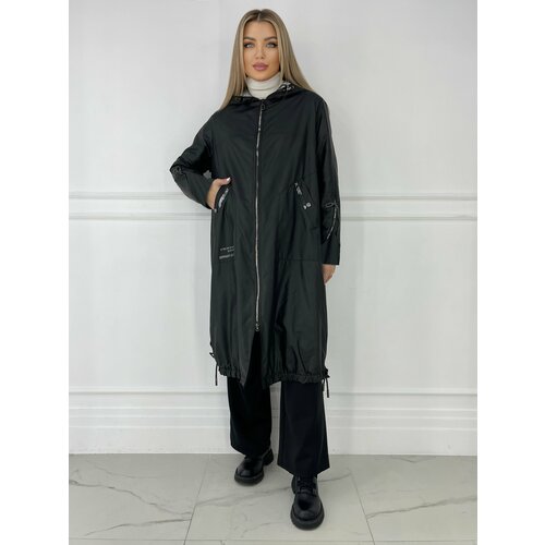 Пальто Karmelstyle, размер 56, черный женское короткое пальто с круглым вырезом новое дизайнерское весеннее милое цветочное пальто в корейском стиле c323