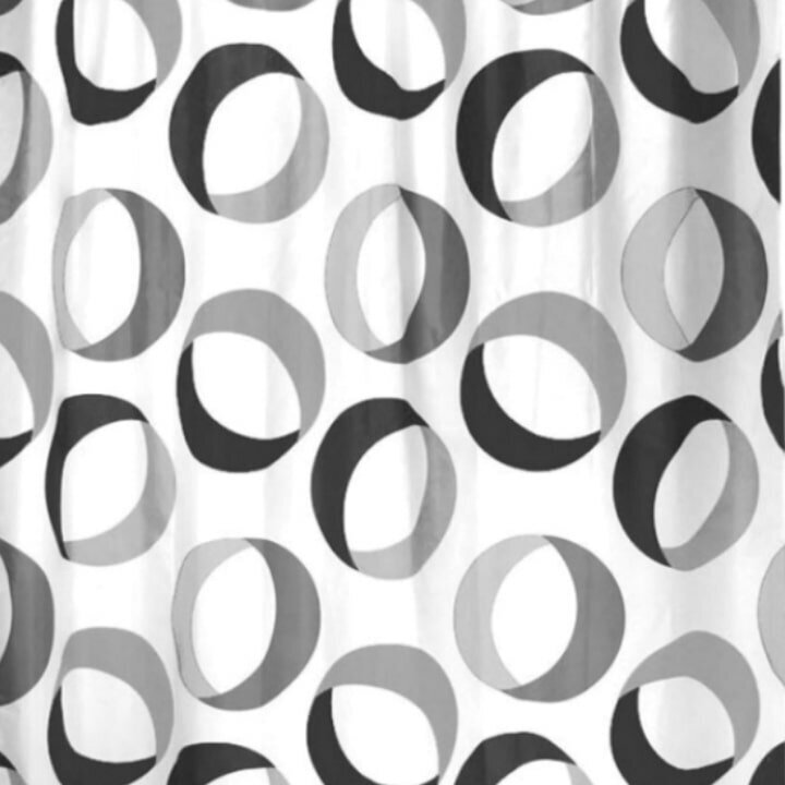 Штора для ванной Spirella Rings 180x200 серый/черный