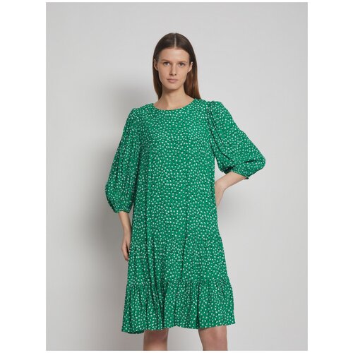 фото Платье zolla, вискоза, в классическом стиле, до колена, размер l, зеленый