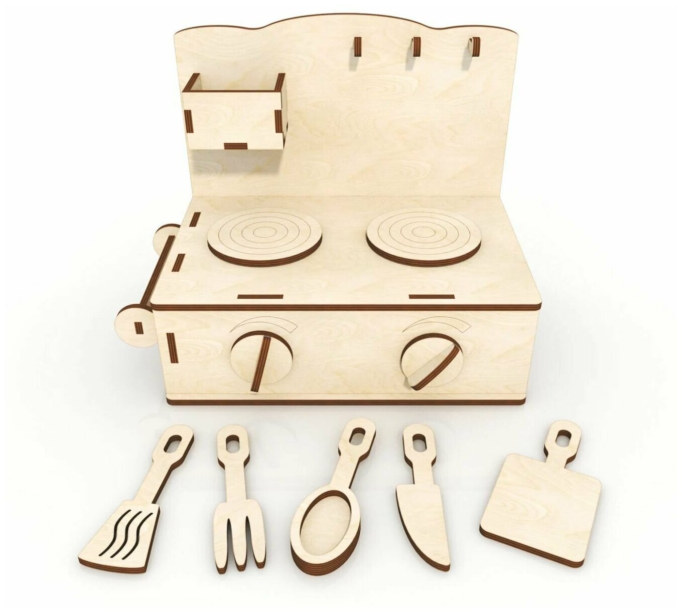 Детская деревянная кухонная плита / Игрушечный набор из дерева / PINOKIO - декор и подарки