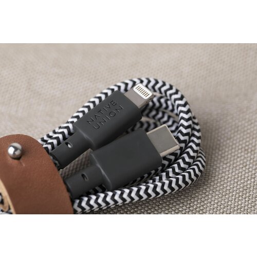 Кабель Native Union Belt Cable USB-С - Lightning (1,2 м), нейлон, с кевларовым усилением