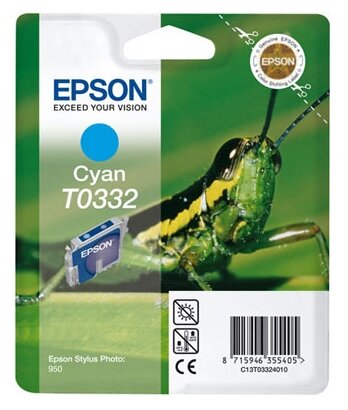 Картридж Epson C13T03324010, 440 стр, голубой