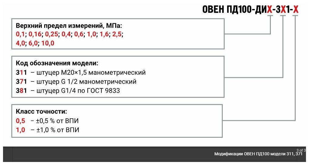 Датчик давления овен пд100 схема подключения