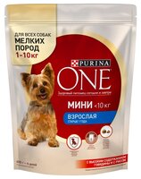 Корм для собак Purina ONE (0.6 кг) 8 шт. МИНИ Взрослая Говядина с рисом