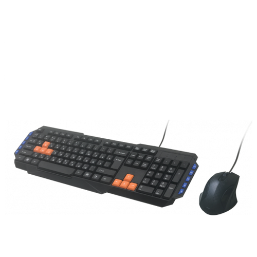 Комплект клавиатура + мышь Ritmix RKC-055 Black USB, черный, английская/русская комплект 3 наб набор клавиатура мышь ritmix rkc 010 проводной 15119373